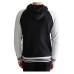 Men’s Grey and Black Varsity Hooded Jacket